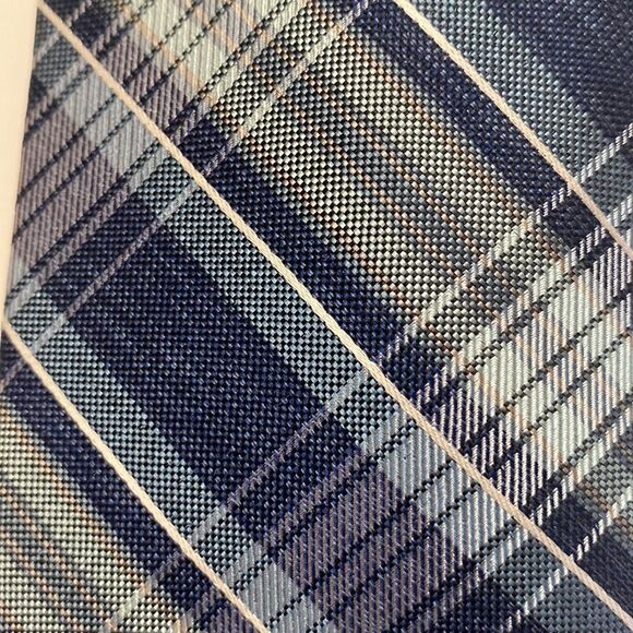 Pronto Uomo mens wearhouse blue white plaid regular length 28 1/2 inches - Picture 3 of 7